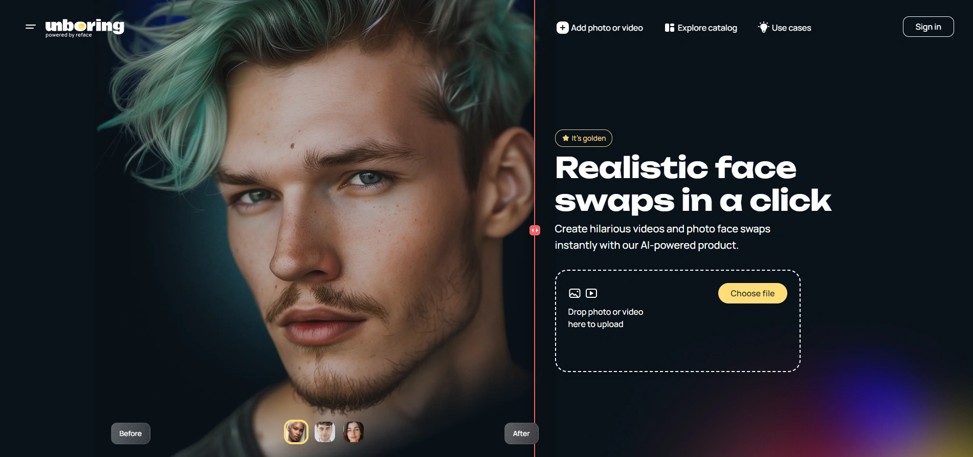 upload your video to the reface unboring platform