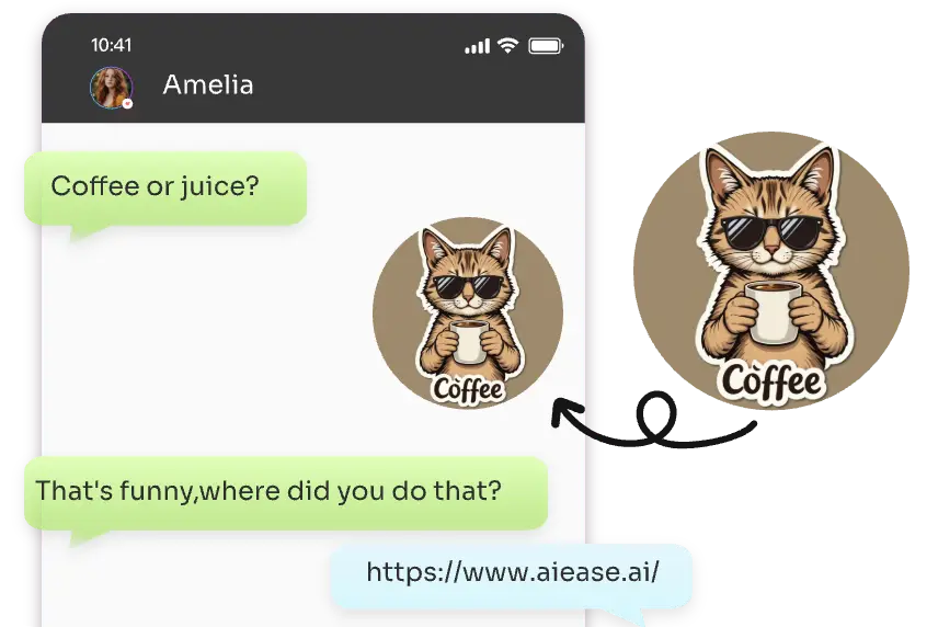 utiliser un mème autocollant mignon dans le message