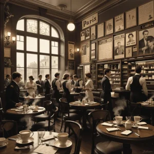 beste vorlagen für ai art verwenden, um ein gemütliches pariser cafe zu gestalten