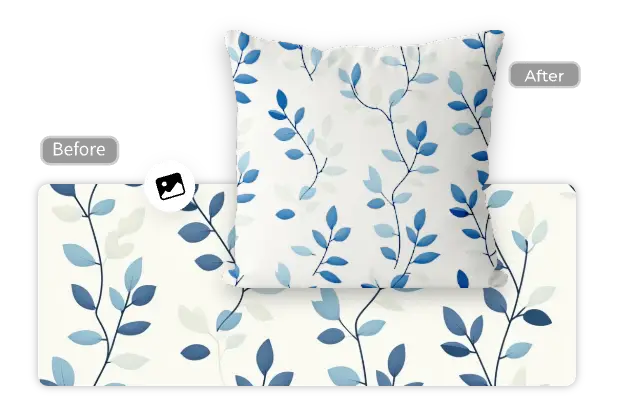 use the ai generated leave pattern in the pillow design