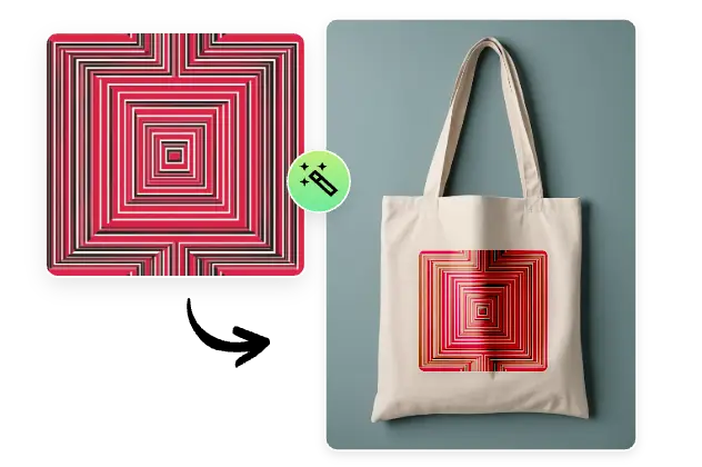 use the ai generated pink sqaure pattern in the bag design