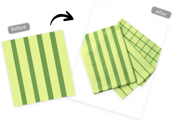 use the green ai generated pattern in the fabric design