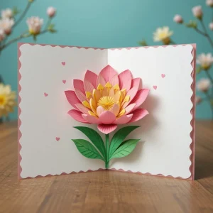 Cartão de dia da mãe pop up de flores 3d