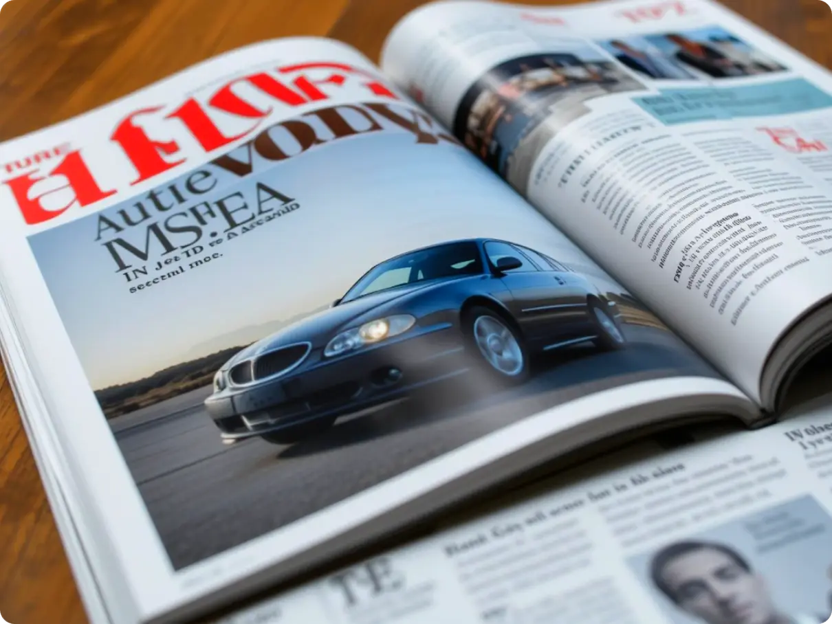 商用車専門誌が青い車を展示