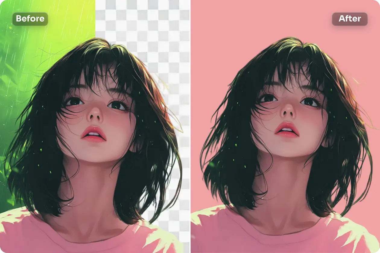 aiで簡単に写真にピンクの背景を追加できます。