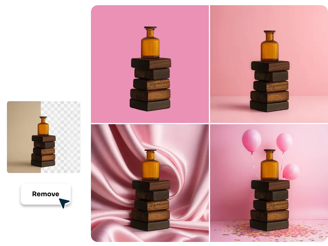 写真にさまざまなピンクの背景を追加する