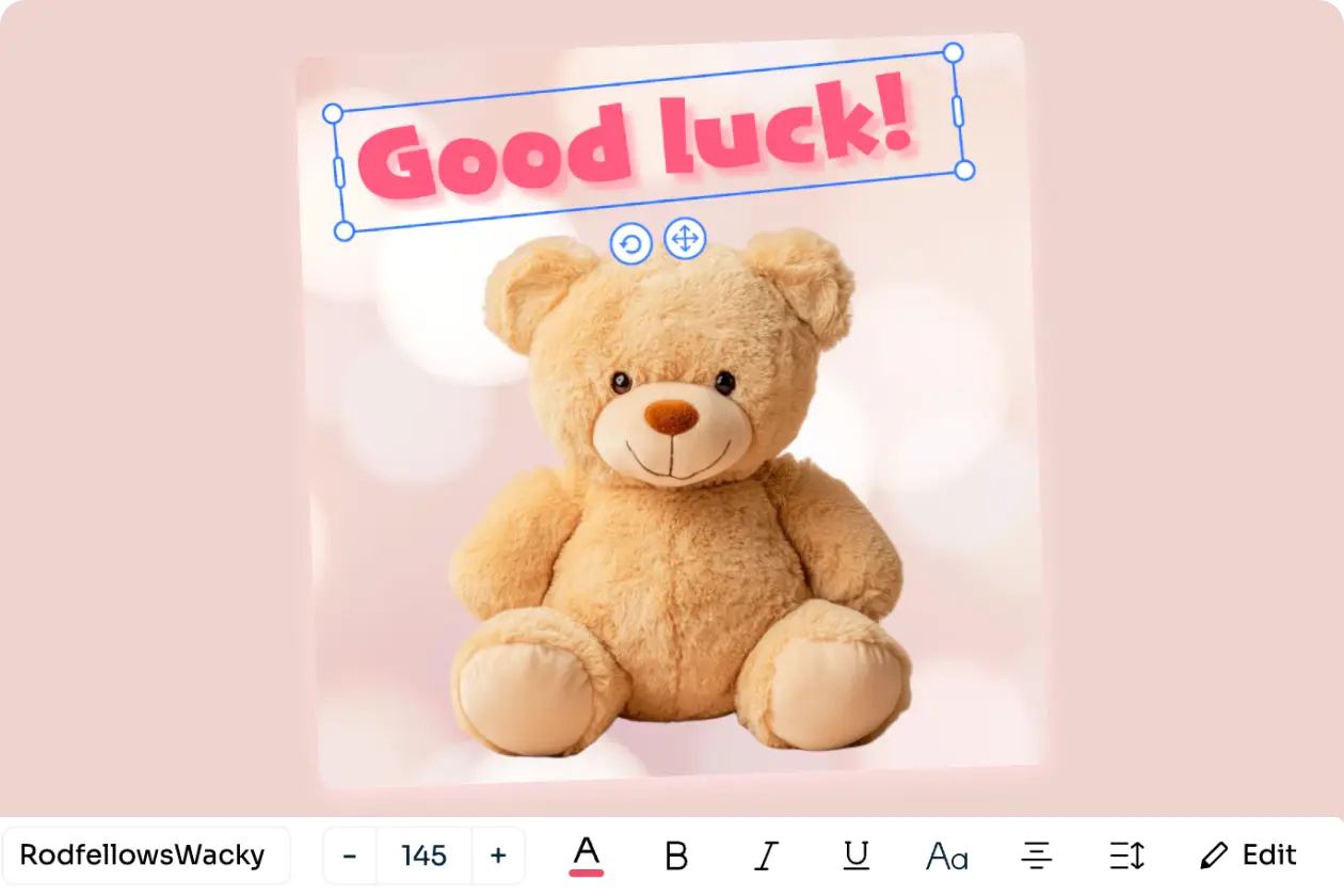 adicionar sombras realistas ao texto de uma imagem de publicação de urso