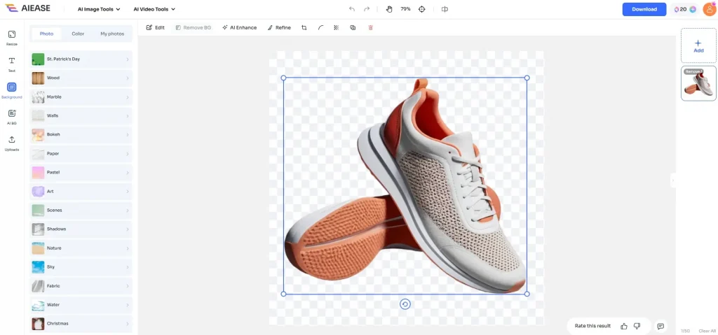 ai remoção automática do fundo da imagem
