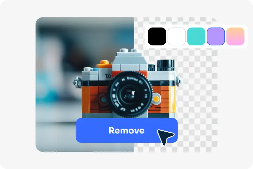 ai ease automatically remove background with purple background