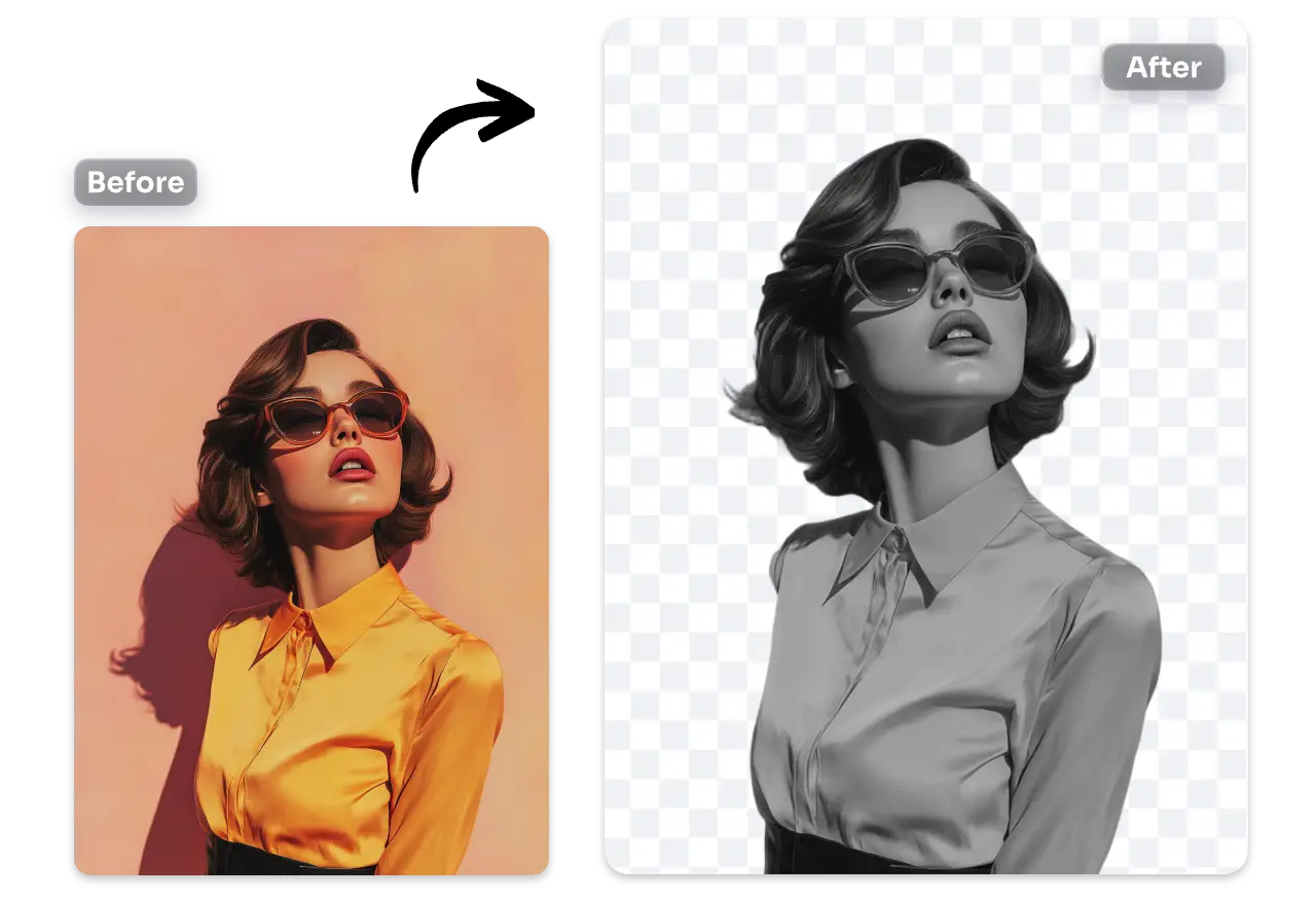 aplicar filtro bw a mujer en imagen en AI Ease