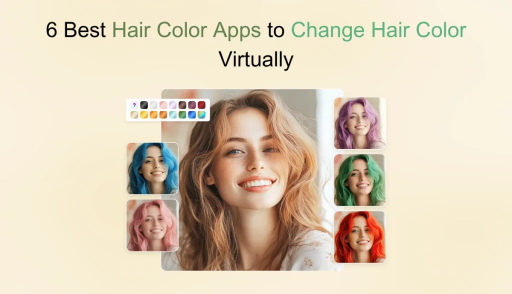 change hair to different colors with the hair color app