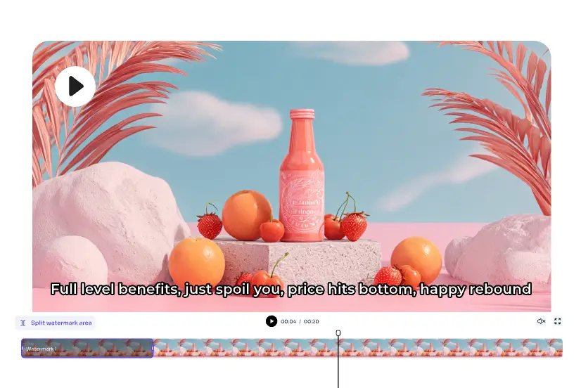 choose the video part you want to remove subtitles from with ai ease video subtitle remover