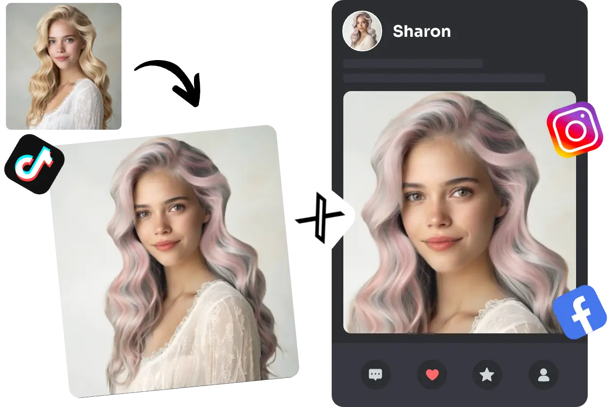 convert a woman's blonde hair into white hair with light purple highlights