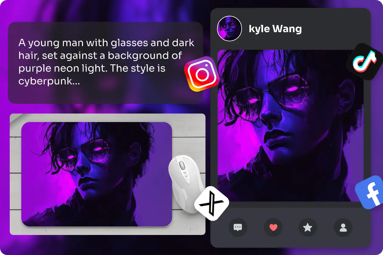 create 4k wallpaper with AI Ease for social sharing