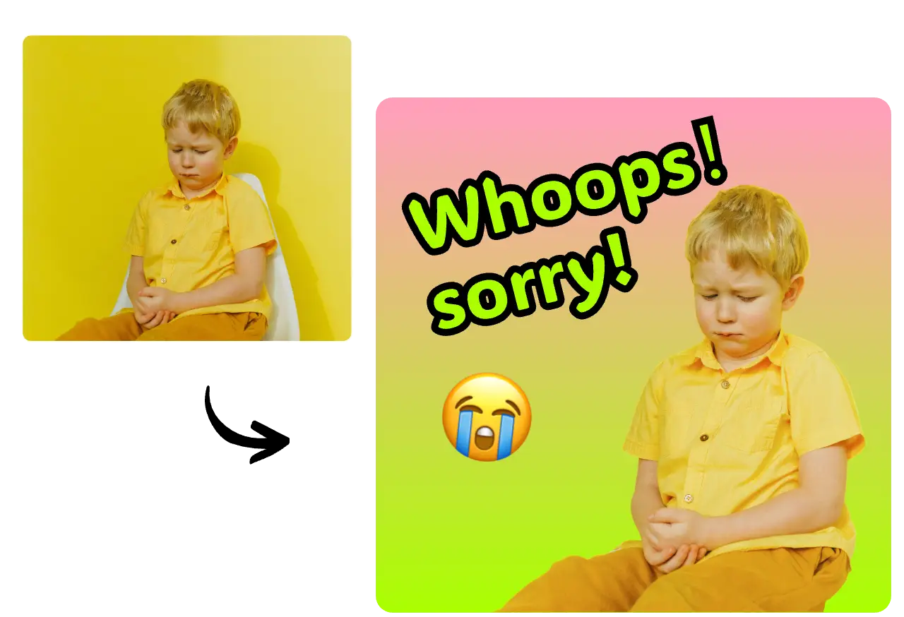 create funny kid stickers from image in AI Ease's online image to sticker tool