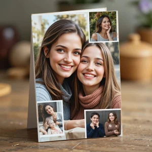 cartão de colagem de fotografias para o dia da mãe