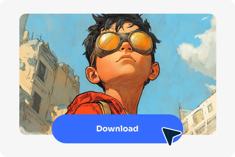 download the manga boy character in aiease ai boy generator