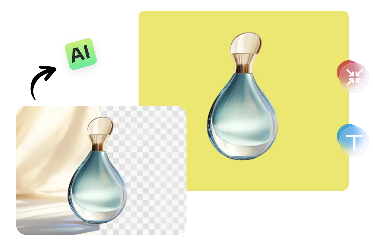 ein Parfümbild mit gelbem Hintergrund bearbeiten