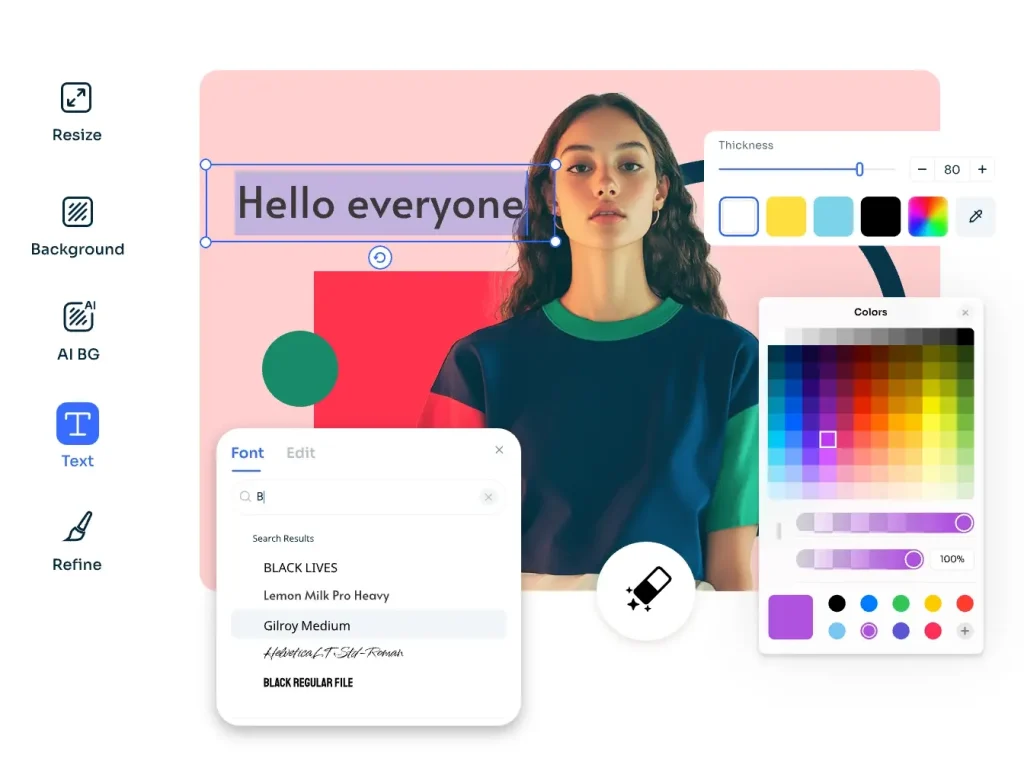 caraterísticas da ferramenta de edição de fotografias ai ease