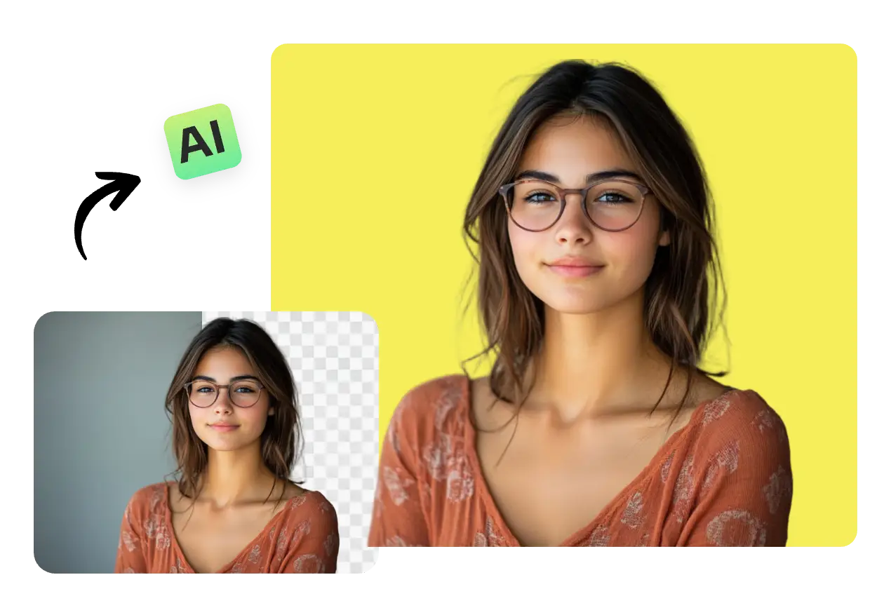 den Hintergrund der Mädchen sofort in Gelb ändern
