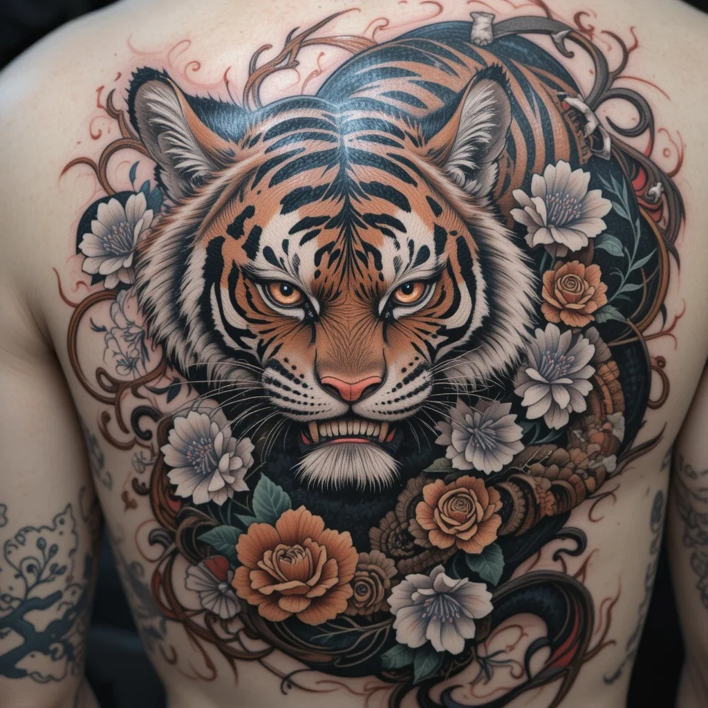 Japanese traditional tattoo for tiger