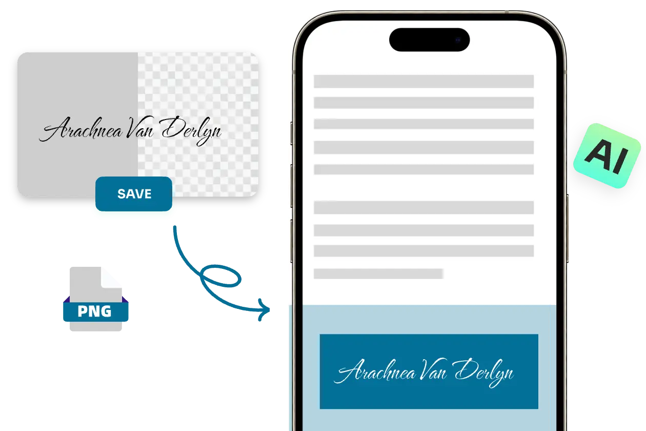 make transparent signature in AI Ease