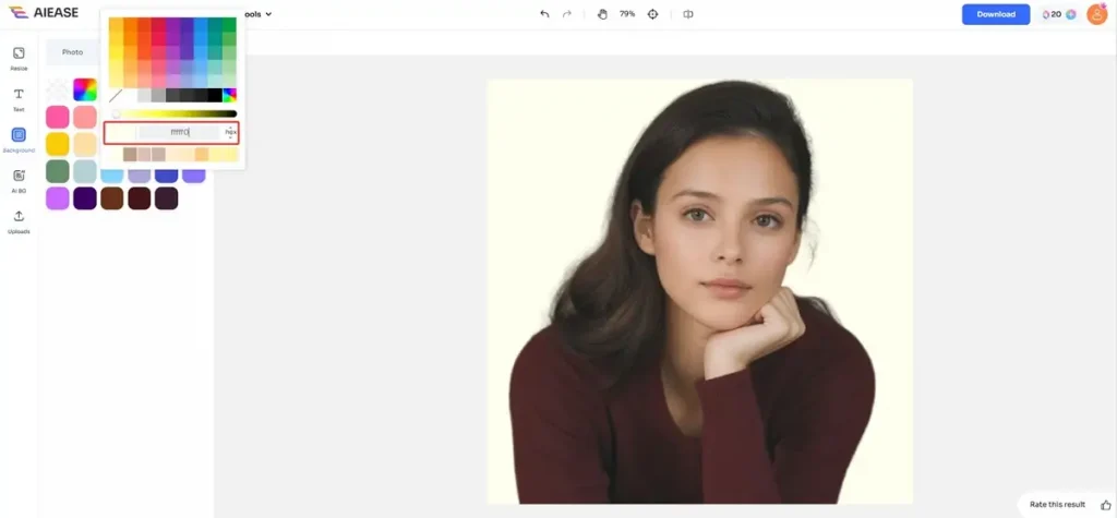 elija el color marfil para establecerlo como nuevo fondo