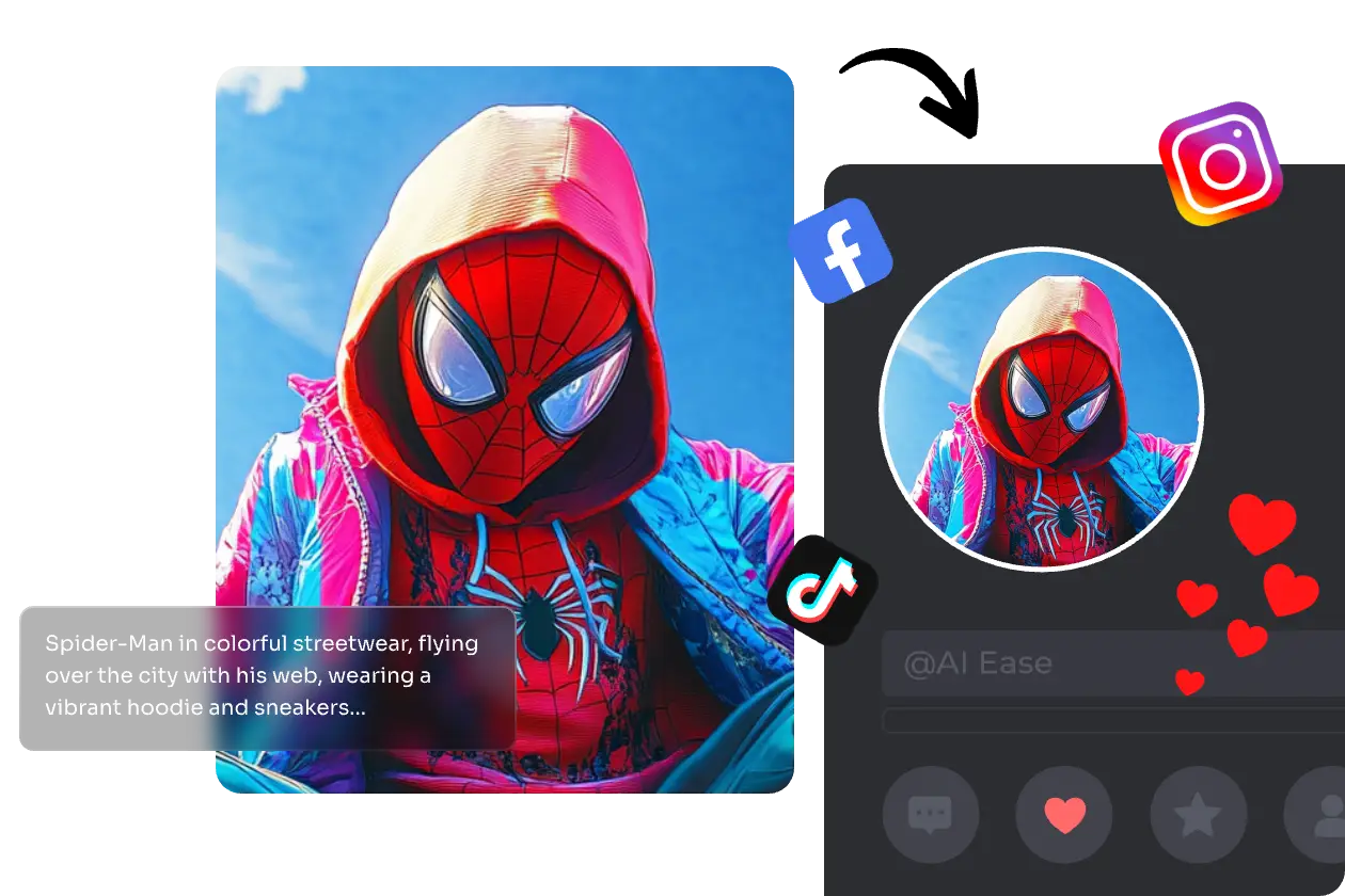 un pfp de spidersona con streetwear en instagram