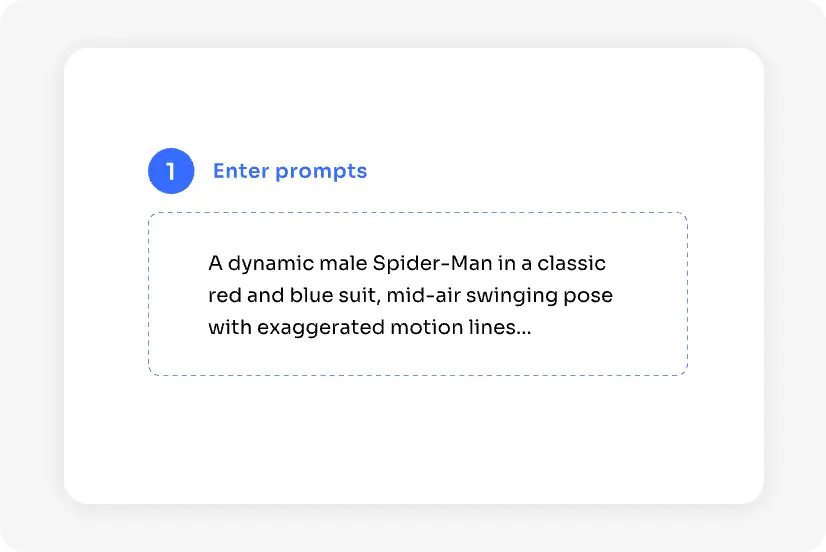 Introduce las instrucciones para el generador de imágenes de Spiderman