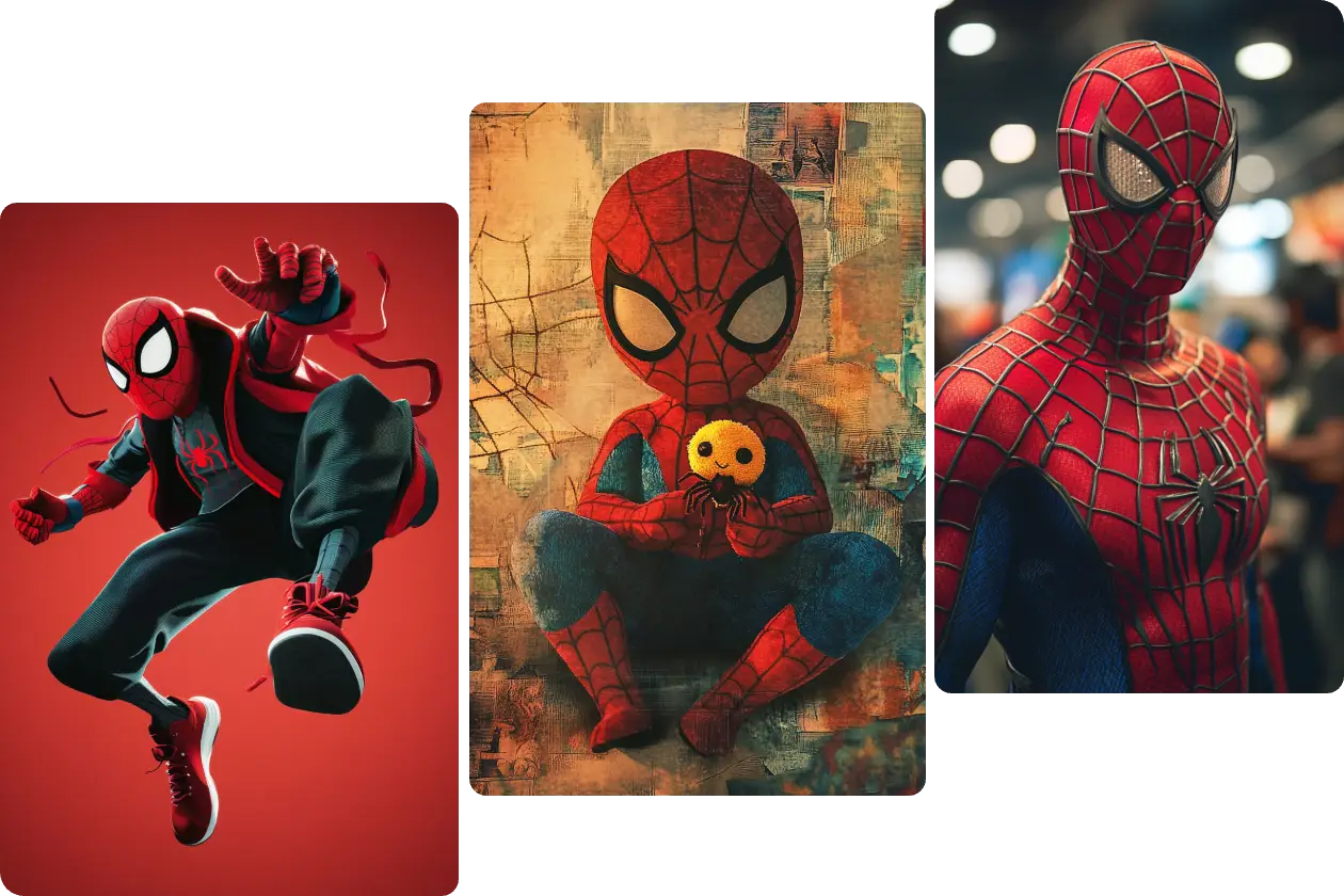 Spider-Man en varios trajes y poses