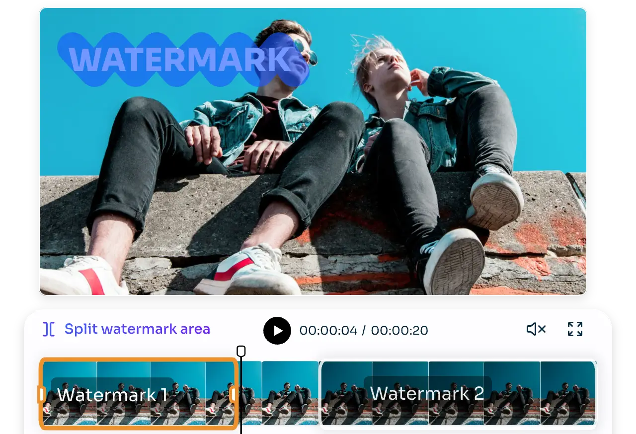 split video into several parts for precise watermark removal in AI Ease