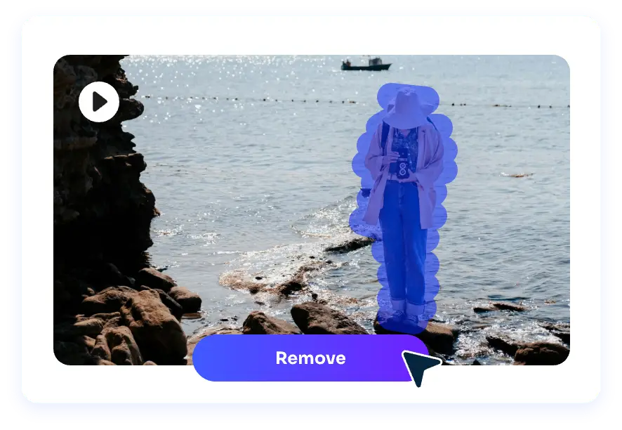 step 2 to brush and remove people from video