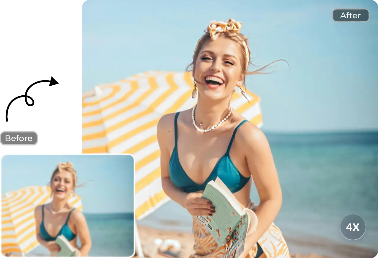 the before and after effect of enhance a photo with ai ease 4k photo editor