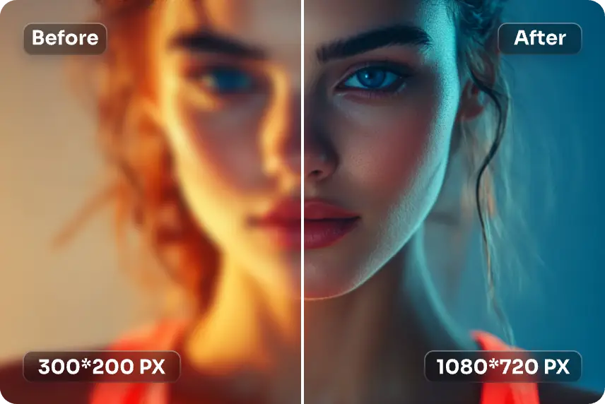 the before and after effect of improve image quality with ai ease