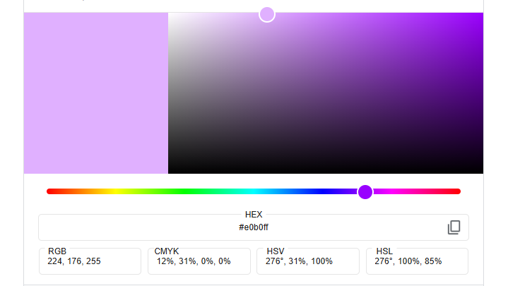 the detailed information of mauve color