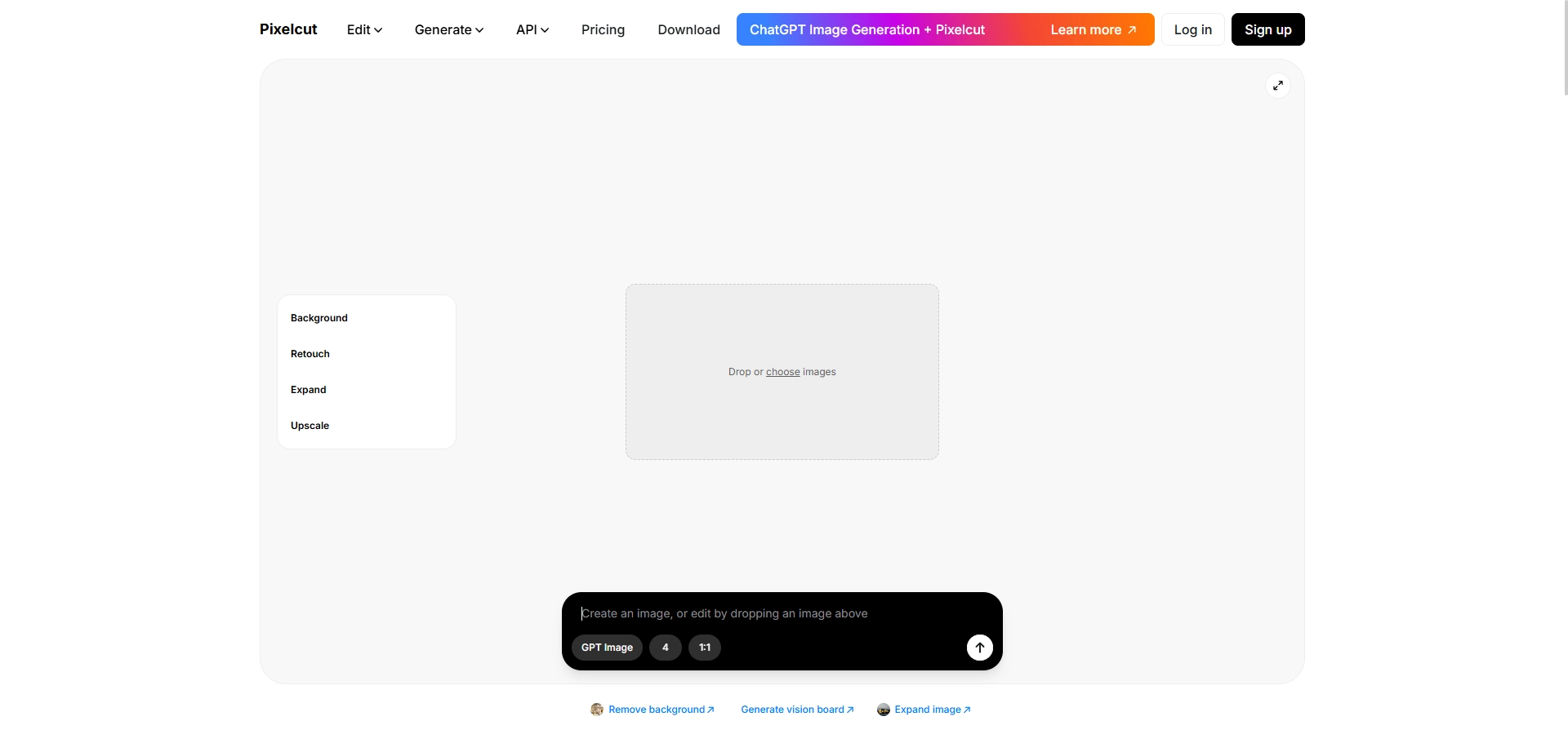 the interface of pixelcut photo enhancer app