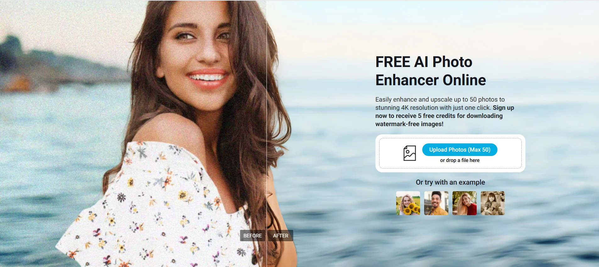 the interface of youcam enhance editor app