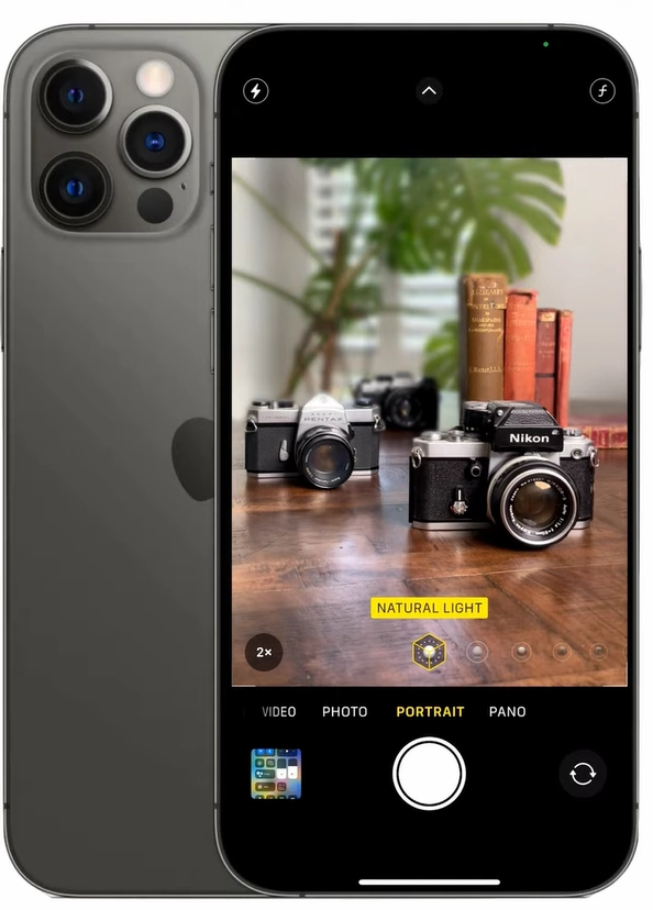 a imagem da utilização do modo retrato do iphone para tirar uma fotografia