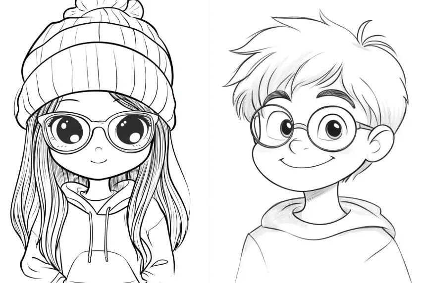 two generated doodle characters made by ai ease doodle generator