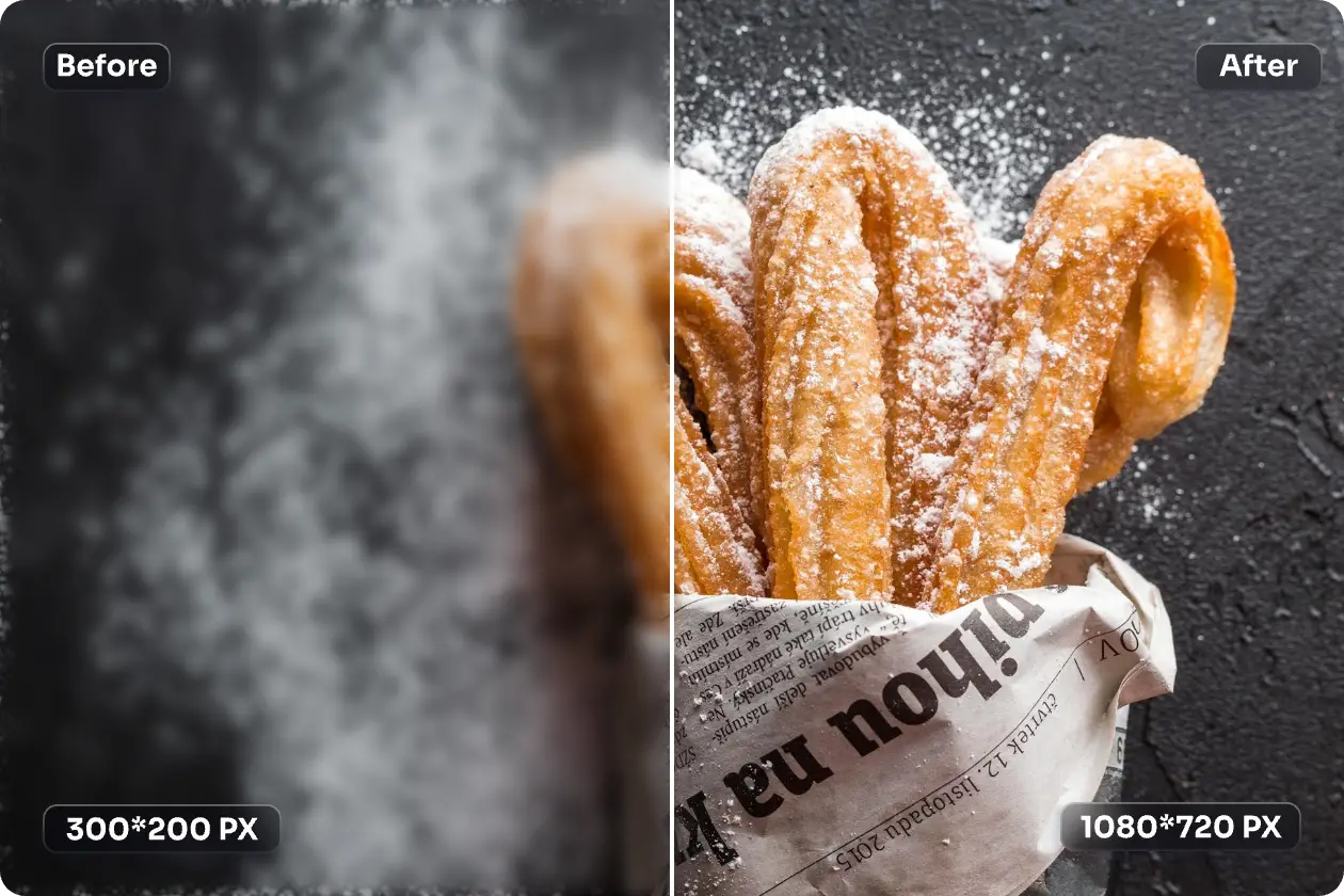 upscale a bread image to 4k with 4k photo editor