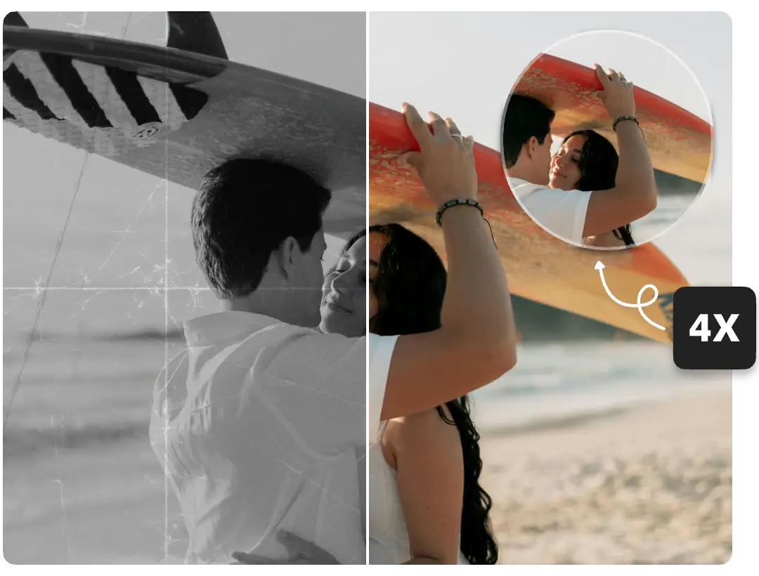 use ai ease 4k photo editor to restore and edit old photos