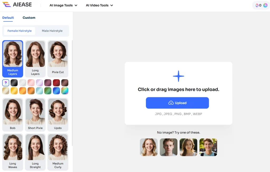 use ai ease to change hairstyle and hair color