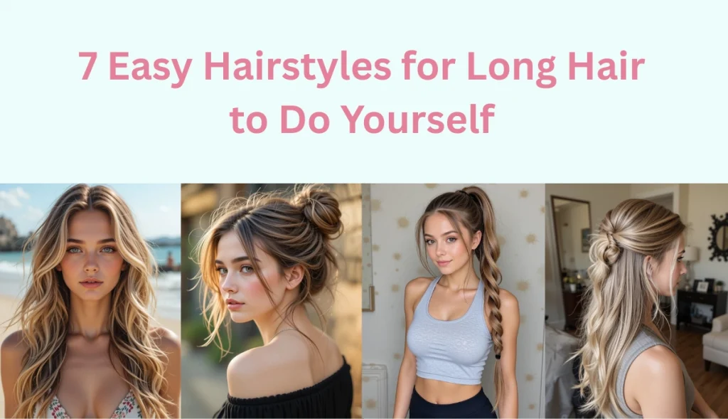 AIが簡単にロングヘアのための7つの簡単なヘアスタイルのプレビューの4つの画像