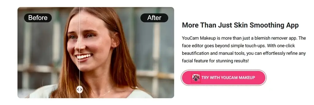 YouCam Makeup 的瑕疵清除劑