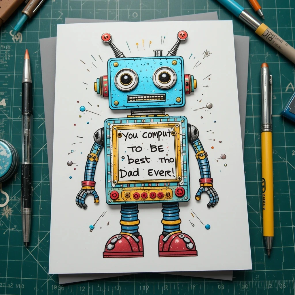 ロボット・クールなグリーティングカードで父の日を祝う