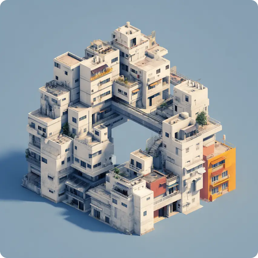 ein fantasievolles 3D-Gebäude, erstellt mit aiease 3d image creator