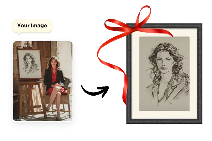 a girl‘s portrait sketch as a gift