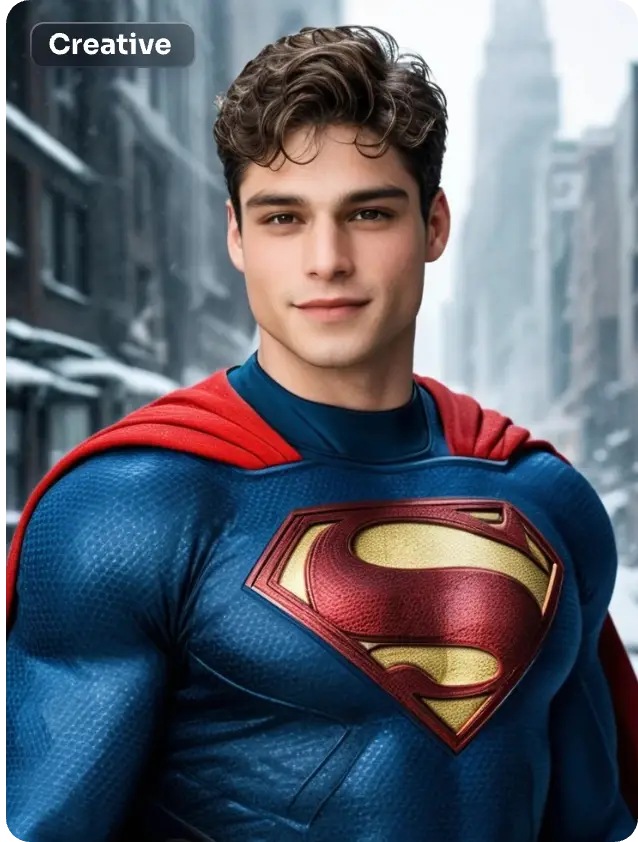 un bellissimo avatar di superman realizzato con il generatore di avatar di aiease ai
