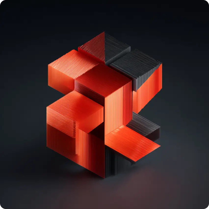 ein rotes 3d-objekt aus aiease 3d image creator