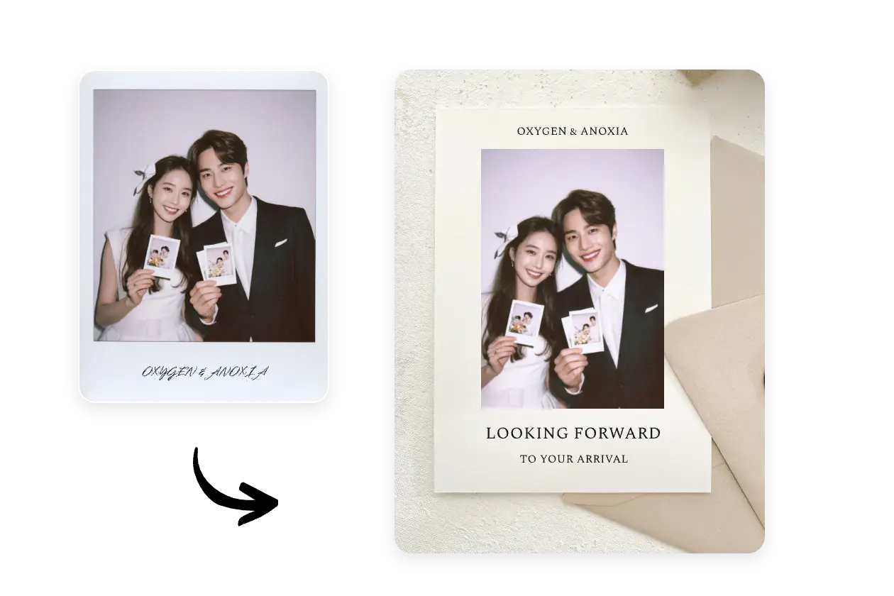 uma fotografia de casamento para convites de casamento e cartões para jovens casais à vontade